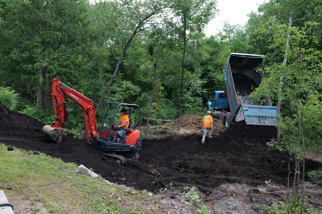Collège La Cité Tiny Forest during excavation and soil amendment mixing